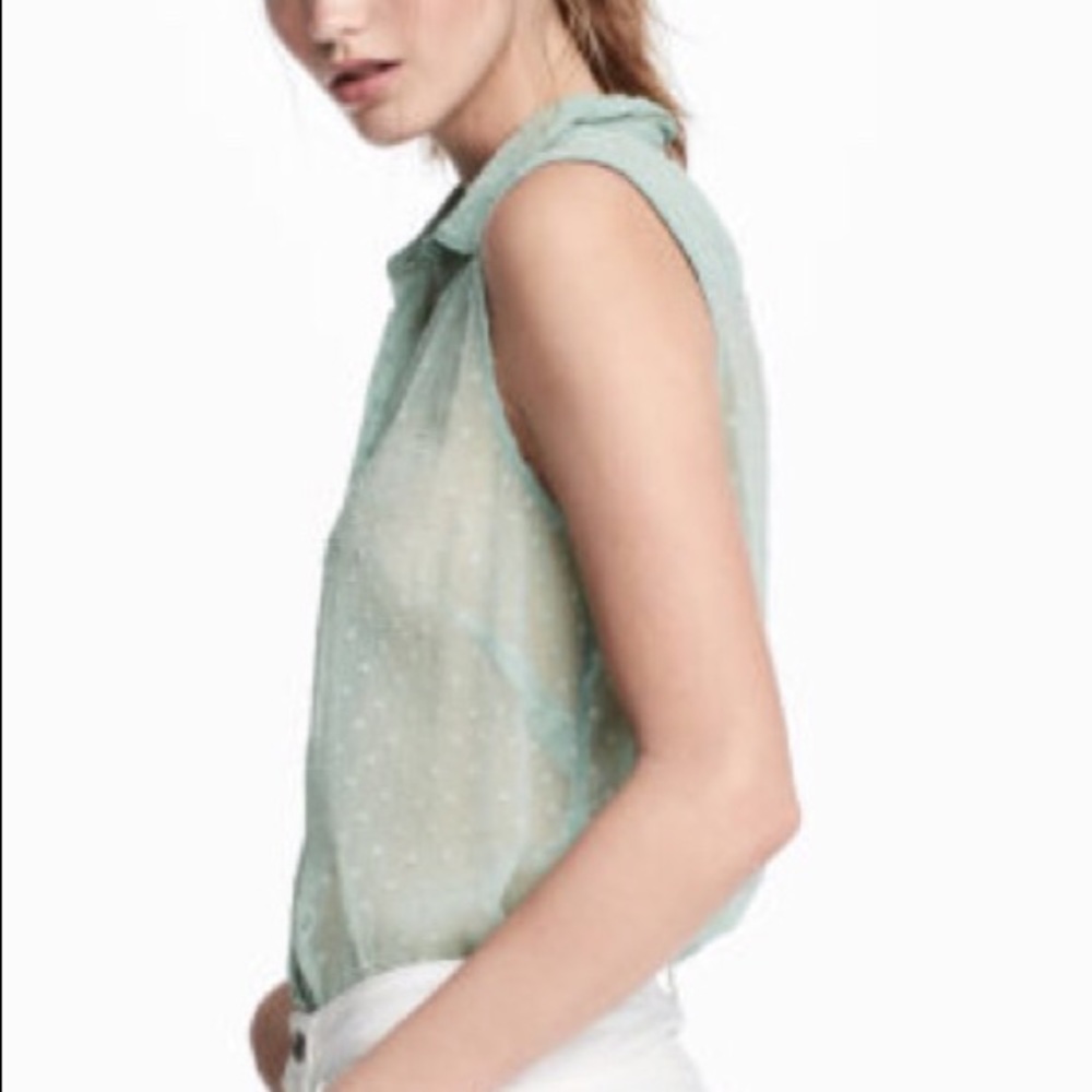 H&M Women’s Sleeveless Mint Green Blouse Size 10